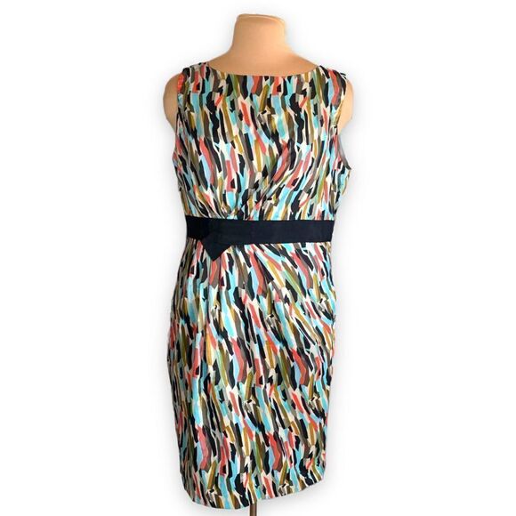 Vertigo Paris Dress Abstract Multicolored Art To Wear Sleeveless Ruched Sheath - Picture 1 of 12